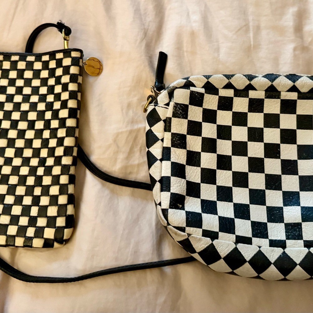 **SOLD**Clare V Black and White Checkered Crossbody Bags**SOLD**